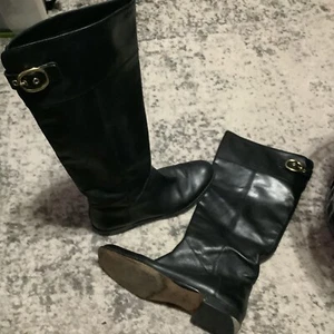Coach Damengröße 9B Maely Bleeker schwarz Leder hohe Reitstiefel - Bild 1 von 7