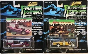 Johnny Lightning Lot 2x Frightning Lightnings Surf Hearse & DRAG-U-LA E52 - Picture 1 of 4