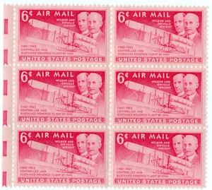 Scott #c45 Wilbur & Orville Wright Airmail Block of 6 Stamps - MNH - Picture 1 of 2