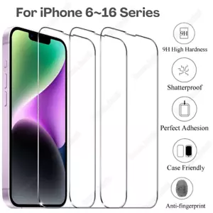 Wholesale Tempered Glass For iPhone 16 15 14 13 12 11 XR 8 7 6 Screen Protector - Picture 1 of 41