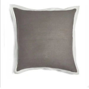 NEW Kate Spade Frame Euro Sham European Pillow Cover Case - Gray & White - Picture 1 of 3