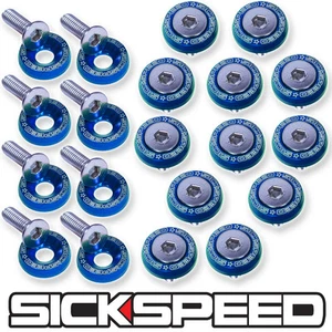 BLUE 40 PC BILLET ALUMINUM FENDER/BUMPER WASHER/BOLT ENGINE BAY DRESS UP P1 - Picture 1 of 1