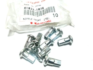 nos Kawasaki KMX 125 KMX125 KLR 250 KLR250 SPOKE NIPPLE LOT OF 10 PCS 41032-1078 - Picture 1 of 5