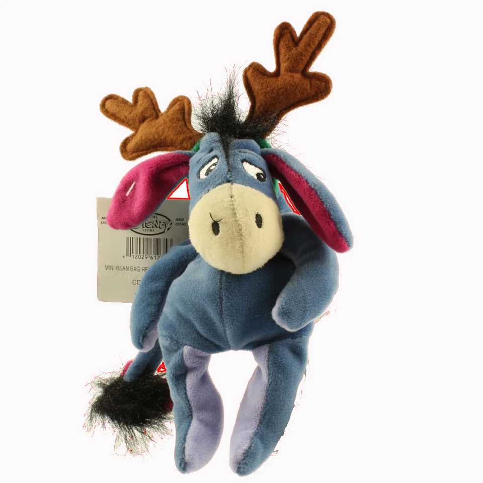 Peluche bolsa de frijoles Disney - REINDEER EEYORE (Winnie the Pooh) (9 pulgadas) - Como nuevo Foto 1 de 1