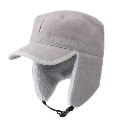 Chapéu térmico à prova de vento com viseira e tampa de abas de orelha para homens mulheres para clima frio - Imagem 1 de 4
