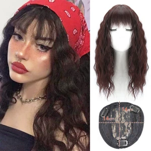 22" Long Kinky Curly Wavy Synthetic Top Wiglet Hairpieces Crown Topper For Women - Picture 1 of 18