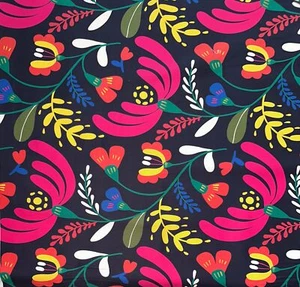 African Stretch Cotton Satin Fabric- Black, Green, Pink, Orange "Adamou", Per Yd - Picture 1 of 4