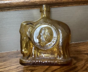 Wheaton Amber Elephant Bottle 1st Edition Nixon/Agnew 1968 Republican Campaign - Bild 1 von 12
