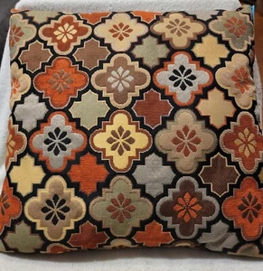 Retro Vintage 70s style Better Homes & Gardens Tile Pattern & Strip Throw Pillow - Picture 1 of 6