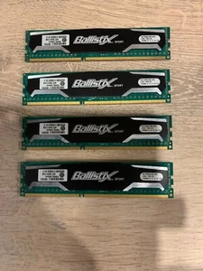 4 x 4 GB CRUCIAL BALLISTIX SPORT (4 x 4GB) PC3-12800 DDR3-1333mhz BL51264BA1339. - Picture 1 of 5