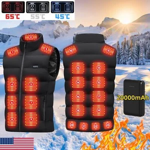 21 Heating Areas Heated Jacket 20000mah Battery Winter Warmer Coat Men Women US - Picture 1 of 45