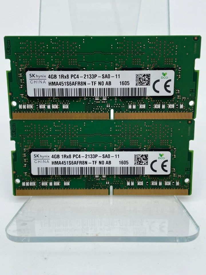 Memoria SODIMM para computadora portátil SK Hynix 8 GB (2x4 GB) 1Rx8 PC4-2133P Foto 1 de 1