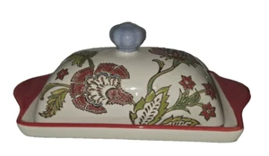 Dutch Wax By Coastline Imports Hand painted Butter Dish - Picture 1 of 14