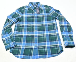 Vineyard Vines Flannel Shirt Mens Medium Blue Green Plaid Button-Down Classic - Picture 1 of 12
