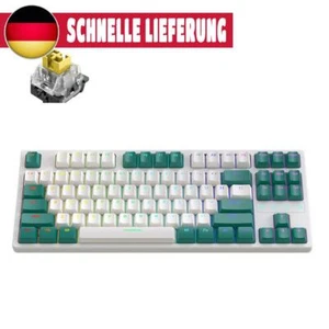 Mechanische Tastatur mit 87 Tasten, Hintergrundbeleuchtung, RGB, Bluetooth-kompa - Bild 1 von 8
