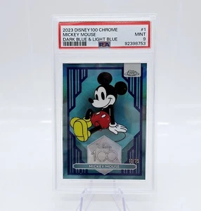 2023 100 Topps Cromo Mickey Mouse #1 Azul Claro Azul Oscuro 10/75 PSA 9 - Imagen 1 de 3