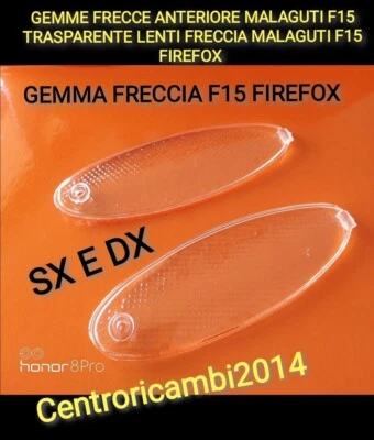 GEMME FRECCE ANTERIORE SX E DX MALAGUTI F15 TRASPARENTE LENTI FRECCIA IN COPPIA  - Immagine 1 di 2
