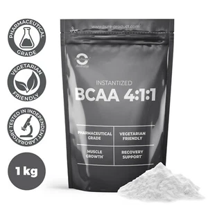 1KG PURE BCAA 4:1:1 POWDER UNFLAVOURED AMINO ACID CHAIN - Picture 1 of 5