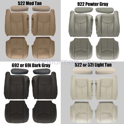 Driver + Passenger Leather Seat Cover For 2003-2006 Chevy Silverado GMC Sierra Foto 1 de 4