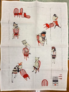 Edwina White limited edition art screenprinted tea towel 'Musical Chairs' (2006) - Picture 1 of 3