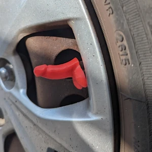 4x tappi antipolvere valvola pneumatici Willy penis dick rosso novità uni fit tappo antipolvere auto bici - Foto 1 di 6