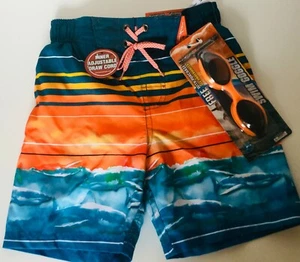 ZeroXposur Jungen Surfshorts Badeanzug Badeanzug Gr. 4 Free Swim Googles UPF 50+ - Bild 1 von 4