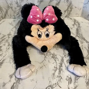 Disney Minnie Mouse rosa fiocco cappello cuscino animale domestico peluche paraorecchie slittino cinghie lunghe - Foto 1 di 10
