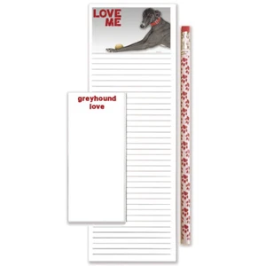 Greyhound To Do List Magnetic Shopping Pad Notepad & Pencil Gift Set - Picture 1 of 1