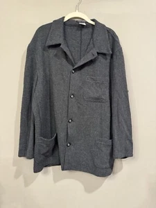 VINTAGE 90s Giorgio Armani Men’s Dark Gray Italian Collared Blend Knit - Large - Picture 1 of 3