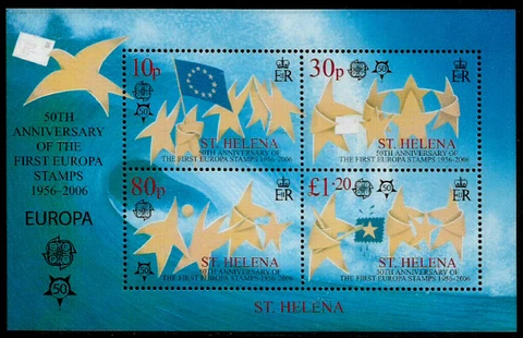 St. Helena #897a Mint Never Hinged S/Sheet - Europa Stamps Anniversary Cover