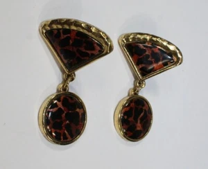 BEREBI Earrings Tortoise Colored-Pierced - Picture 1 of 2