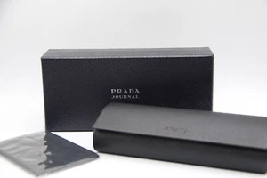 NEW PRADA BLACK HARD SMALL AUTHENTIC EYEGLASSES SUNGLASSES CASE BOX CLOTH - Picture 1 of 2