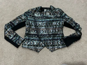Anthropologie Elevenses Gr. S offener Blazer mit glitzernden Pailletten - Bild 1 von 7