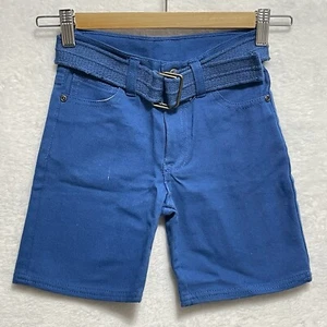 Quad Seven Boys Denim Shorts Sz 5 Blue 5 Pockets Adjustable Belt Zip Up - Picture 1 of 5
