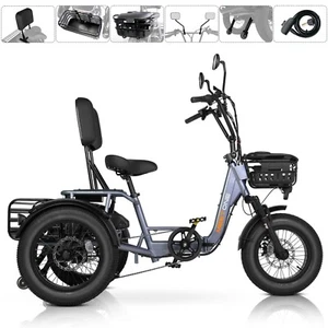 Breeze/Pro Folding Electric Tricycle for Adults 1000W 20MPH 48V15/20AH 80/100mi - Picture 1 of 19
