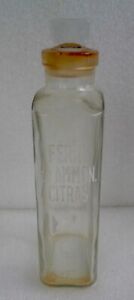 Old Chemist Apothecary Bottle - FERRI ET AMMON. CITRAS - With Stopper - Size 7"