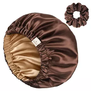 Double Layer Satin Bonnet Silk Bonnet Adjustable Hair Bonnet for Sleeping Hair B - Picture 1 of 7