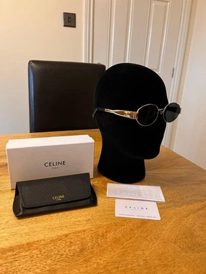 Authentic Celine Sunglasses CL40235U S (54-18) Green Lenses And Gold Frame - Image 1 of 4