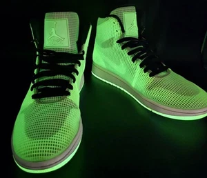 Nike Air Jordan 1 Flight Retro 4Lab1 Glow In The Dark - Used - Sz 9 - RARE - Picture 1 of 16