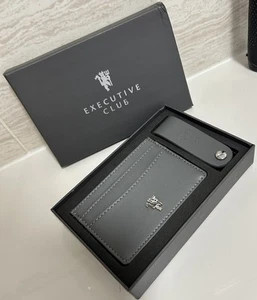 Manchester United Executive Club Grau Karten Geldbörse Schlüsselanhänger Leder Grau Geschenk - Bild 1 von 2