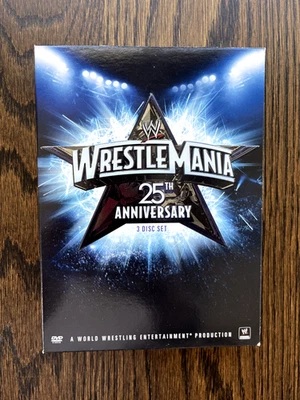 WWE Wrestlemania 25th Anniv (DVD) 3-DISC Bonus 64-Page Book! Excellent Cond - Image 1 of 4