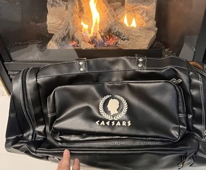 Bolso/Mochila de Lona Convertible Caesar’s Palace Vintage Cuero Negro  - Imagen 1 de 8