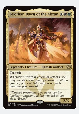 Felothar, Dawn of the Abzan | MTG TDM | EDH Commander Abzan Warrior | Rare | NM - Image 1 of 3