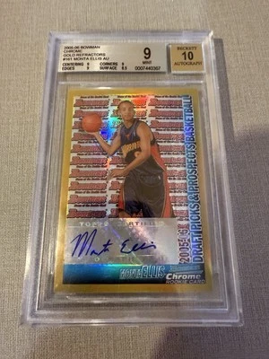 2005-06 Bowman Chrome Rookie Gold Refractor Monta Ellis BGS 9 Auto 10 #5/5 - Image 1 of 2