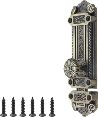 Cerradura de seguridad de puerta corredera de bronce con perno de puerta corredera antigua Foto 1 de 4