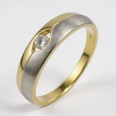 Ring Bicolor Gr. 56 mit Zirkonia - Gold 333/000 - Bild 1 von 2