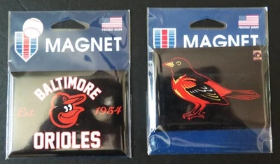 TWO (2) BALTIMORE ORIOLES, 2.5" X 3.5" METAL MAGNETS FROM WINCRAFT - Image 1 of 3