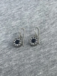 Patricia Locke 03’ Signed USA SilverTone Swarovski Crystals Dangle Hook Earrings - Picture 1 of 4