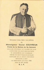 RELIGIOSA IMAGE PIEUSE FAIRE PART DE DECES MONSEIGNEUR DANIEL COUVREUR PRELAT - Picture 1 of 4