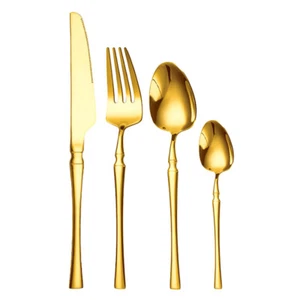 24-teilige Edelstahl-Utensilien-Set beinhaltet Gabeln, Messer, Löffel, W2Q1 - Bild 1 von 7